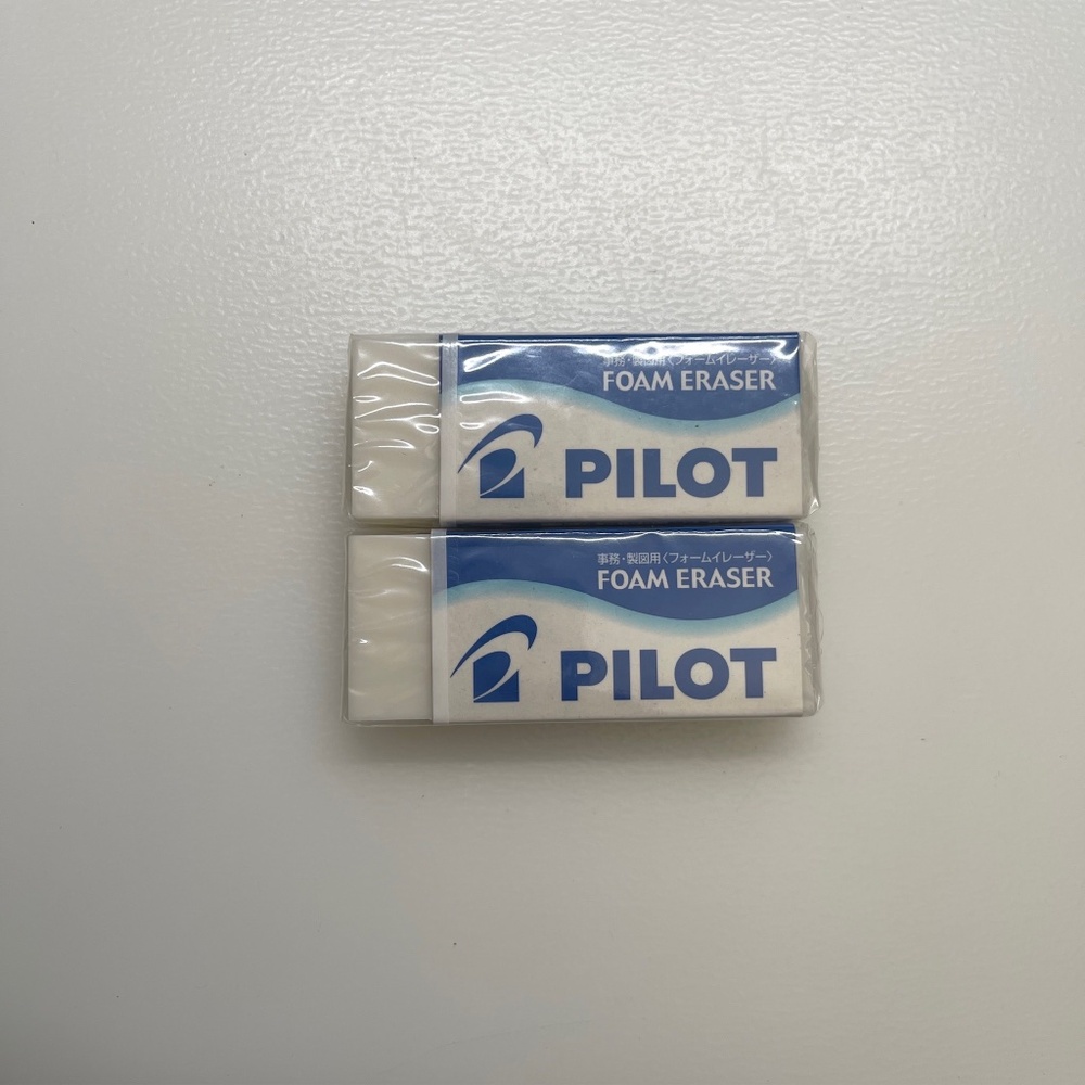 NEW 2PCS Pilot foam eraser blue white japan